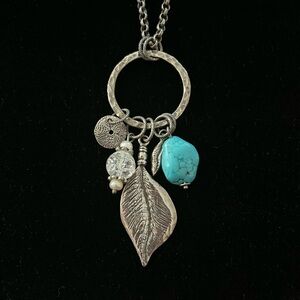 Silpada Sterling Silver and Turquoise Leaf Necklace